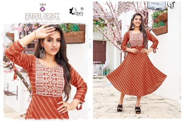 Kinti Laheriya Fancy Wear Rayon Anarkali Kurti Collection